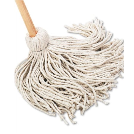 Pinpoint BW  54 in. Deck Mop with Wooden Handle with 20 oz Cotton Fiber Head PI3205461